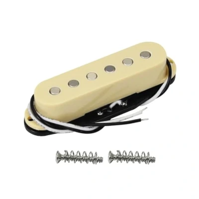 Abbildung von FLEOR Alnik 5 ST Tonabnehmer Single Coil Gitarren Hals Pickup Flachpol für SQ E Gitarre, Creme