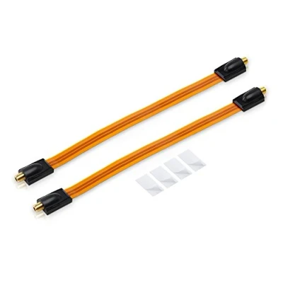 Abbildung von conecto 2X Premium Fensterdurchführung für SAT Kabel koaxial inkl. Klebepads (F Kupplung auf F Kupplung, vergoldet) 30 cm