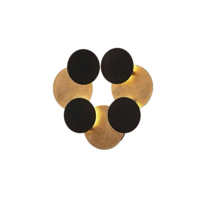 Abbildung von Lindby LED Wandleuchte Grazyna, Leuchtmittel fest verbaut, warmweiß, Modern, Metall, Schwarz, gold, 7 flammig, inkl.