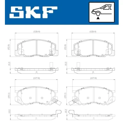 Abbildung von SKF VKBP 81119 A Bremsbelagsatz mit akustischer Verschleißwarnung TOYOTA: Previa / Estima I