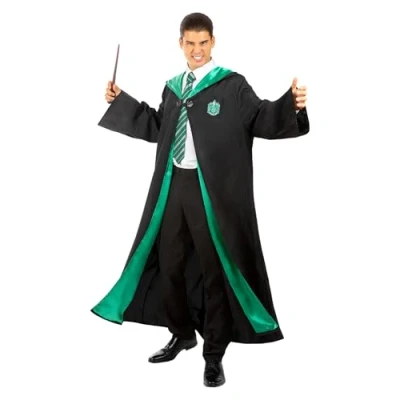 Abbildung von Metamorph Zauberer Kostüm Harry Potter Slytherin Umhang, Authentisches Cape für Zauberschüler des Hauses