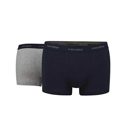 Abbildung von Ceceba Herren Boxershorts Pants Unterhosen Baumwolle 4er Pack (3XL 9, Dunkelblau Grau Melange)