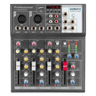 Abbildung von Vonyx VMM F401 4 Kanal Mischpult mit Effekt und USB Player