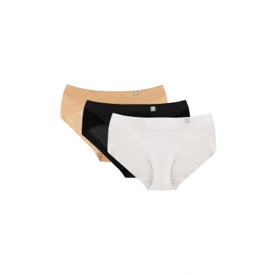 Abbildung von Wolbar 3PACK Slip, Damen, Größe: Small, Beige black white