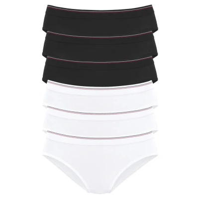Abbildung von H.I.S 6 PACK Slip Weiß schwarz, Damen, Größe: 32/34, schwarz