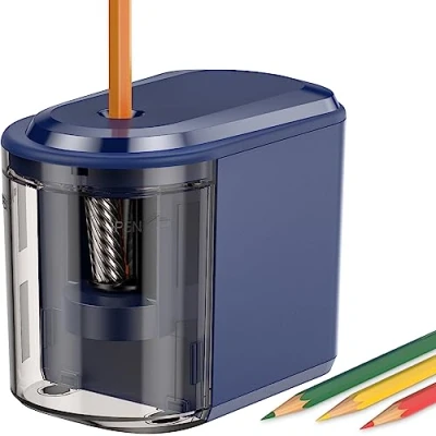 Abbildung von Elektrischer Spitzer, stärkere Spiralklinge, automatischer Stopp für 68 mm Nr. 2/Buntstifte, Batterie und USB betriebener Bleistiftspitzer im Klassenzimmer, Büro, Zuhause