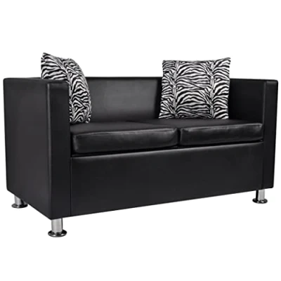 Abbildung von vidaXL 2 Sitzer Sofa Couch Loungesofa Relaxsofa Relaxcouch Kunstleder Schwarz