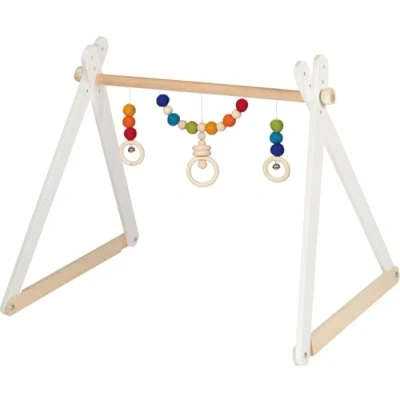 Abbildung von goki Greifspielzeug Baby Fit Regenbogen, Greif und Spieltrainer, aus Holz Filz