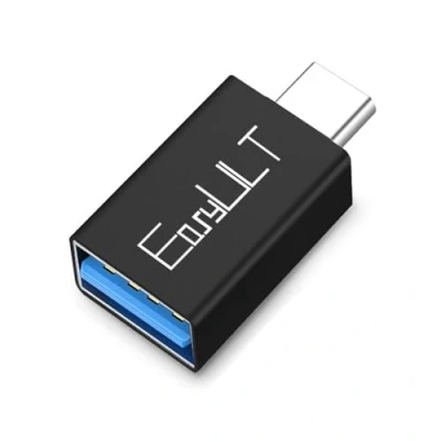 Abbildung von EasyULT USB C auf Adapter, OTG Stecker 3.0 Buchse Thunderbolt 4/3 Kompatibel mit iPhone 16 15 Pro Max, MacBook Pro, Samsung Galaxy S24 S23 und mehr (Schwarz)