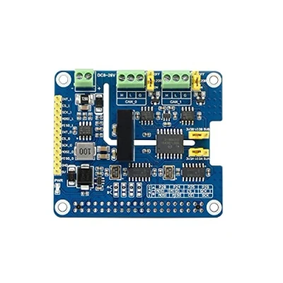 Abbildung von 2 Kanal Isolierter CAN Bus FD Expansion HAT für Raspberry Pi, mit MCP2518FD Controller und MCP2562FD Transceiver, Unterstützt Original CAN2.0 Protokolle, Multi Protection Circuits
