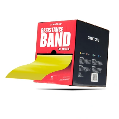 Abbildung von Widerstandsband Rolle 45 Meter x 14 cm Fitnessband gelb