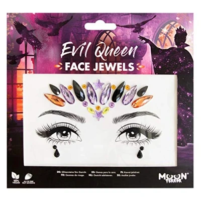 Abbildung von Moon Terror &quot;Face Jewels&quot;, böse Königin, Festival Gesichts Körper Edelsteine, SFX Make up, Kristall up Augen Glitzeraufkleber, temporäre Tattoo Juwelen, Spezialeffekt (rot, mittel)