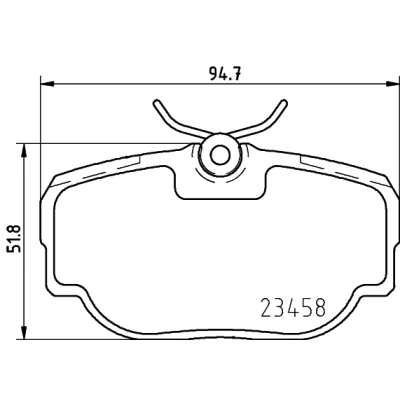 Abbildung von HELLA 8DB 355 009 541 Bremsbelagsatz nicht für Verschleißwarnanzeiger vorbereitet mit Bremssattelschrauben LAND ROVER: Discovery 2, Range Rover 2