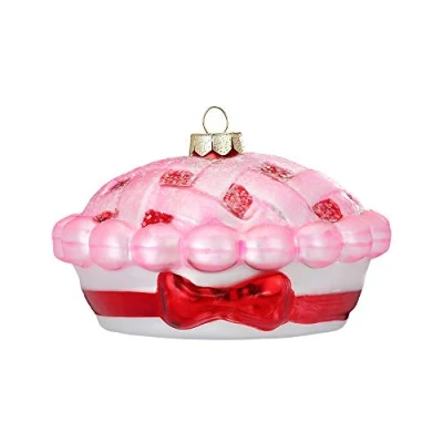 Abbildung von MAGIC by Inge Christbaumschmuck, Christbaumschmuck Glas Tarte Kuchen 7cm rosa / rot