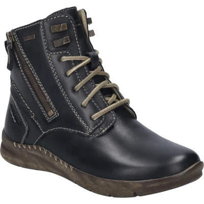 Abbildung von Josef Seibel Damen Schnürstiefeletten Conny 55,Weite G (Normal),Wechselfußbett,wasserdicht,Winterstiefeletten,warm,schwarz,37 EU