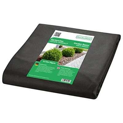 Abbildung von GardenMate 20m² Unkrautvlies Gartenvlies wasserdurchlässig Unkrautfolie Gartenflies Unkrautflies 2m x 10m 50g/m² Gartenfolie Reißfestes Unkrautschutzvlies Hohe UV Stabilisierung