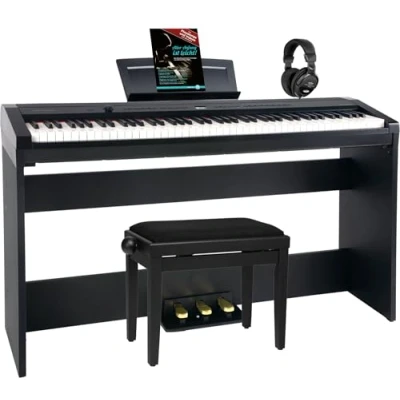 Abbildung von Steinmayer Stagepiano P 60 88 Tasten (Home Set, inkl. Unterbau, Kopfhörer, Pianobank, &amp; Schule), Hammermechanik, 128 fach polyphon, Aufnahme Begleitfunktion