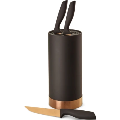 Abbildung von ECHTWERK Messerblock, 4 tlg., Messer Set 4tlg mit Borsteneinsatz 11 cm x 22 cm, inkl. 3 Kochmessern