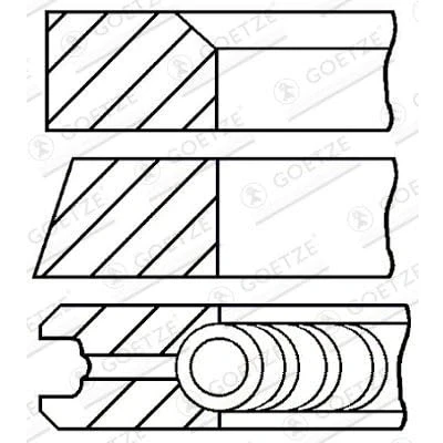 Abbildung von GOETZE ENGINE 08 523200 00 Kolbenringsatz 105