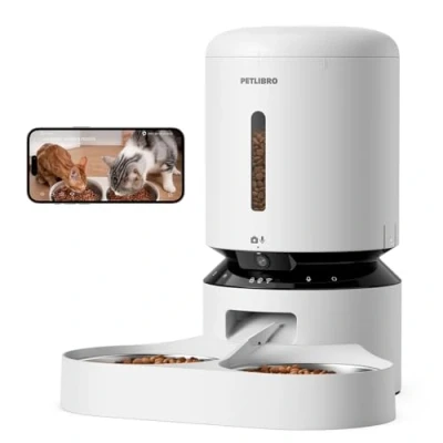 Abbildung von PETLIBRO 5L Futterautomat Katze mit 1080P Kamera 5G WiFi Futterspender Hund APP &amp; Nachtsicht, Sensor für Niedriger Futter Blockierung, Bewegungs Tonalarm Haustiere, 1 10 Mahlzeiten