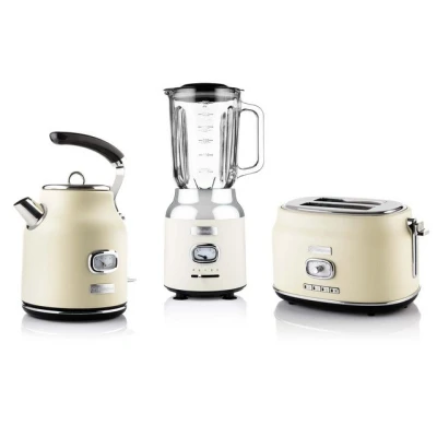 Abbildung von Westinghouse Toaster Retro Früstücksset, 2 kurze Schlitze, für Scheiben, 815 W, Wasserkocher 1,7 L Volumen&amp; Standmixer 1,5