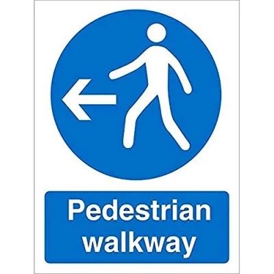 Abbildung von Seco Fußgängerweg Pfeil links Schild, 200 mm x 300 1 halbstarrer Kunststoff