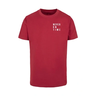 Abbildung von Merchcode Never ON TIME Tshirt print, Größe: Small, Burgundy