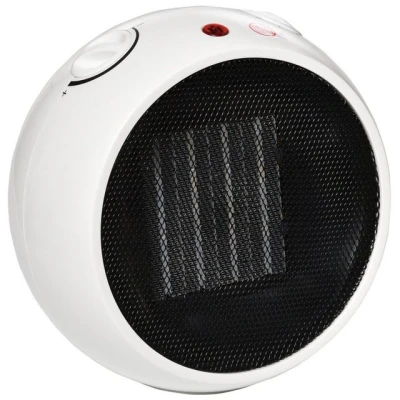 Abbildung von HOMCOM Heizlüfter Heizlüfter, 1500 W, Elektroheizer, Weiß+Schwarz 22 x 18,5 21 cm