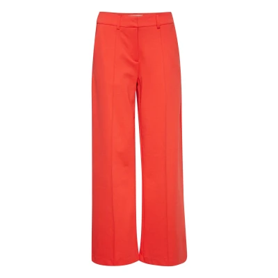 Abbildung von ICHI Ihkate SUS Office WIDE PA Stoffhose, Damen, Größe: Large, Poppy red