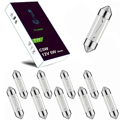 Abbildung von LIGHTWORLD24 10 x Soffitte 12V 5W C5W SV8,5 39mm Kennzeichenbeleuchtung Glühlampe PKW Innenraum Kofferraum Handschuhfach