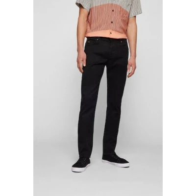 Abbildung von BOSS ORANGE Slim fit Jeans &quot;Delaware BC L C&quot;, mit Leder Markenlabel am hinteren Bundabschluss