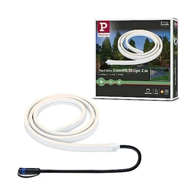 Abbildung von Paulmann LED Gartenstrahler &quot;Plug &amp; Shine Stripe Smooth Einzelstripe IP68 3000K 12W Weiß&quot;, 1 flammig
