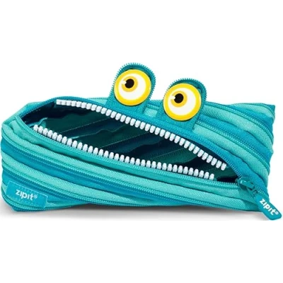 Abbildung von ZIPIT Wildlings Federmäppchen für Jungen Großes Mäppchen die Schule Monster Etui Kinder Federmappe Blau