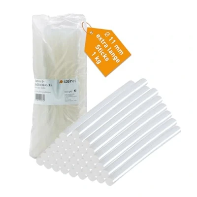 Abbildung von steinel Klebesticks Transparent, Ø 11 x 250 mm, 1000 g, ca. 40 Klebestifte, universeller Schmelzkleber