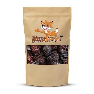 Abbildung von Datteln Medjool/Medjoul 1kg Medjool mit Stein Jumbo honigsüß getrocknet naturbelassen ungezuckert ungeschwefelt Rohkost ohne Zucker vegan Trockenfrüchte NussFuchs