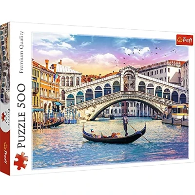 Abbildung von Trefl 916 37398 Rialtobrücke, Venedig EA 500 Teile, Premium Quality, für Erwachsene und Kinder ab 10 Jahren 500pcs Rialrto Bridge Venice, Multicoloured