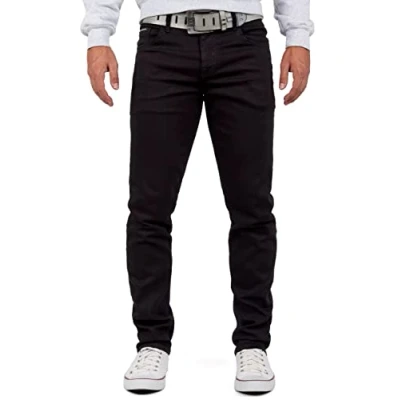 Abbildung von Cipo &amp; Baxx Slim fit Jeans Casual Hose BA CD533 Schwarz W36/L32 (1 tlg) mit lässiger Stonewashed Waschung