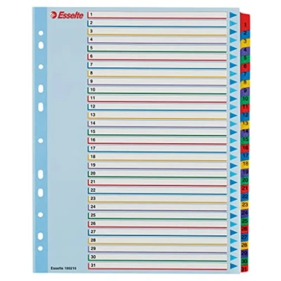 Abbildung von Esselte 218651 Register A4, 31 Positionen Reutilizable, 1er Pack