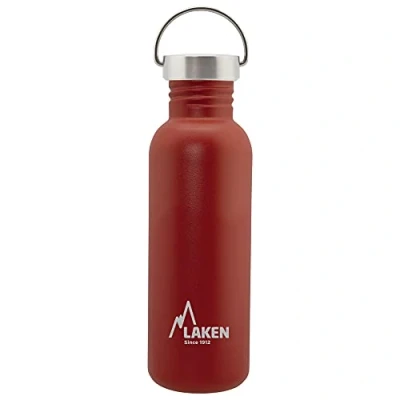 Abbildung von Laken Basic Edelstahlflasche, Trinkflasche Weite Öffnung mit Edelstah Schraubverschluss, BPA frei 0,75L, Rot