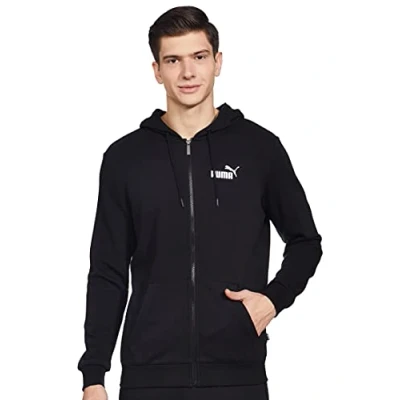 Abbildung von Puma LOGO Sweatjacke, Herren, Größe: Medium, Black