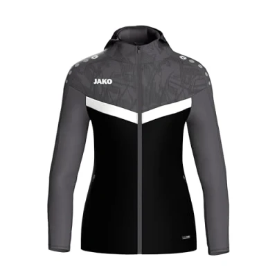 Abbildung von JAKO Unisex Kinder Iconic Kapuzenjacke, Schwarz/anthrazit, 152 EU