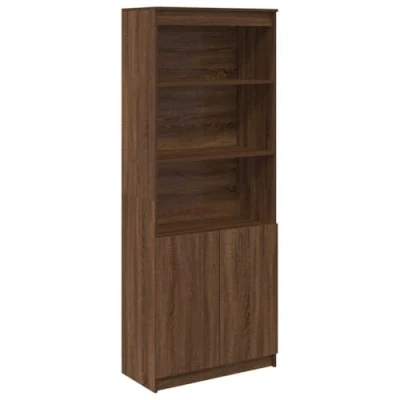 Abbildung von vidaXL Highboard Braun Eichen Optik 70x35x180 cm Holzwerkstoff, Schrank, Lagerschrank, Schrank hoch, Beistellschrank, hoher mit Tür