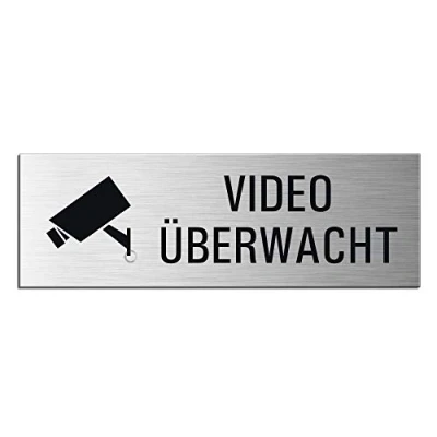 Abbildung von OFFORM DESIGN Hinweisschild Videoüberwacht Schild 240x80 mm Aluminium selbstklebend, (1 St)