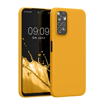 Abbildung von kwmobile Hülle kompatibel mit Xiaomi Redmi Note 11 / 11S weiches TPU Silikon Case Cover geeignet für kabelloses Laden Mango