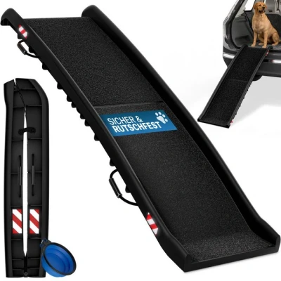 Abbildung von Cadoca Hunderampe, Hunderampe 90KG klappbar 156x40cm Tragegriff mit Sicherungsbügel Auto