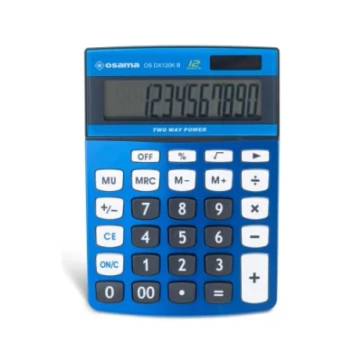 Abbildung von Osama Büro Taschenrechner Groß, mit 12 Ziffern, 3 Speichertasten und doppelter Stromversorgung Professioneller Rechner Mark up für Arbeit Universität, 3,6 x 11,5 15,5 cm, Blau