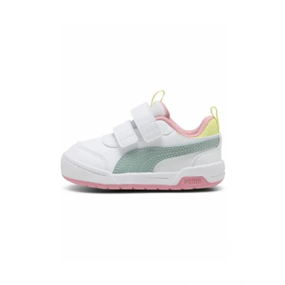 Abbildung von Puma Multiflex Sneakers Lauflernschuh für Kinder, Größe: 26, White/light moss Schuhe