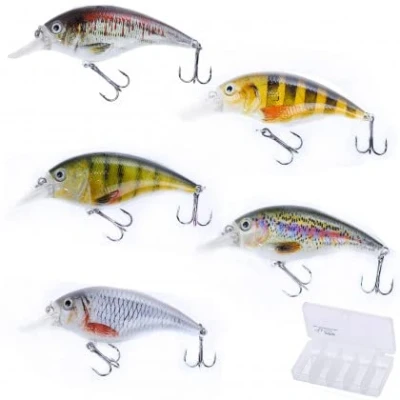Abbildung von Zite Kunstköder Crankbait Wobbler Set 8,9 cm 16,4 g natürliches 3D Design 5 Stück