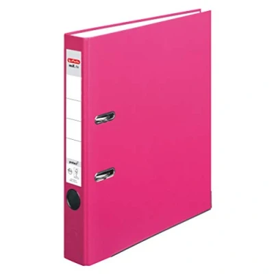 Abbildung von Herlitz Ordner maX.file protect A4 5cm PP Kunststoffbezug/Papier hellgr.besch. (pink, 5er Pack)