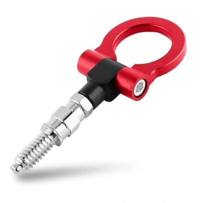 Abbildung von Keenso Auto Abschlepphaken, Abschleppöse Aluminiumlegierung Vorder Anhängerhaken Schleppring für E82 E88 E90 E91 E92 E93 (Rot)